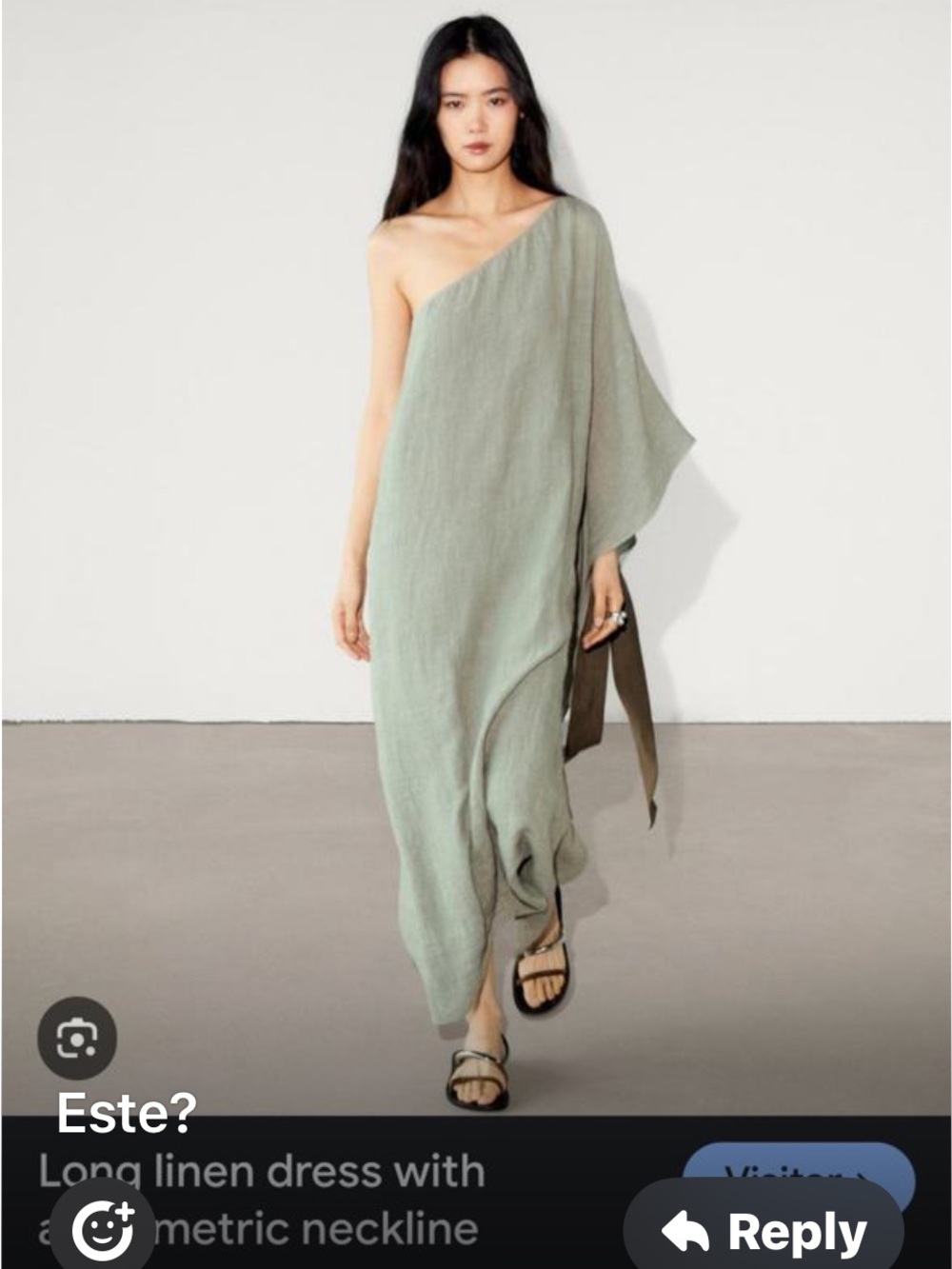 Massimo Dutti linen asymmetrical linen dress